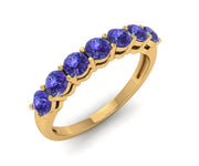 Elegant tanzanite hydro ring with rich violet-blue stone set in a lightweight gold-plated silver band
